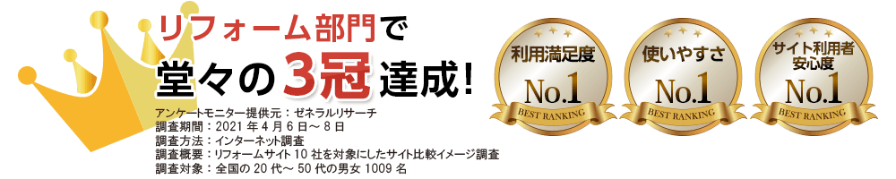 リフォーム部門で堂々の3冠達成!