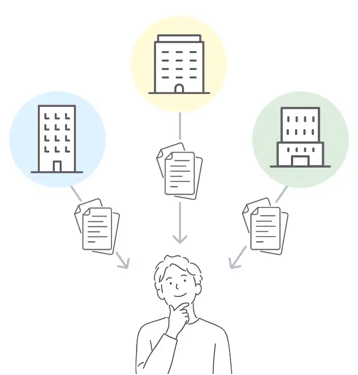 複数社から提案がもらえるイメージ