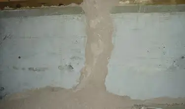基礎にできたシロアリの蟻道